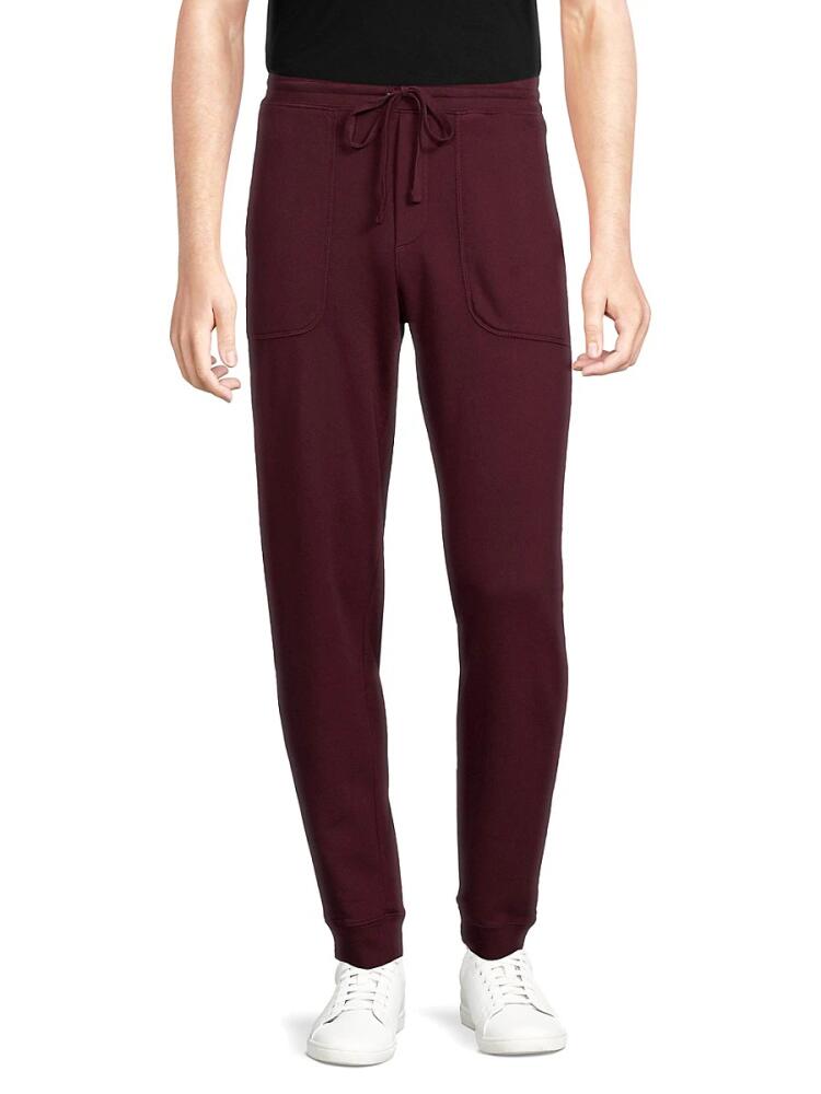 Vince Men's Washed Patch-Pocket Joggers - Deep Wine Cover