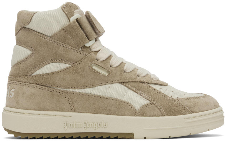 Palm Angels Off-White & Beige University High Top Sneakers Cover