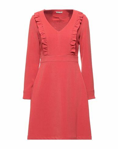 Emma & Gaia Woman Mini dress Rust Polyester, Rayon, Elastane Cover