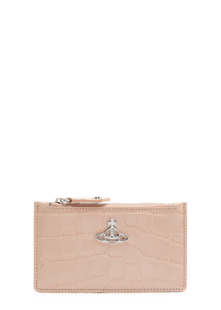 Vivienne Westwood Orb Crocodile-effect Leather Card Holder - Cream Cover