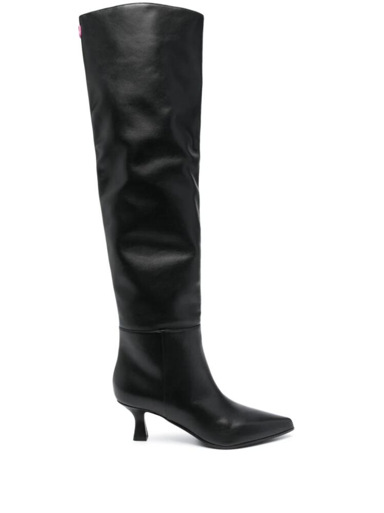 3juin 60mm pointed-toe leather boots - Black Cover