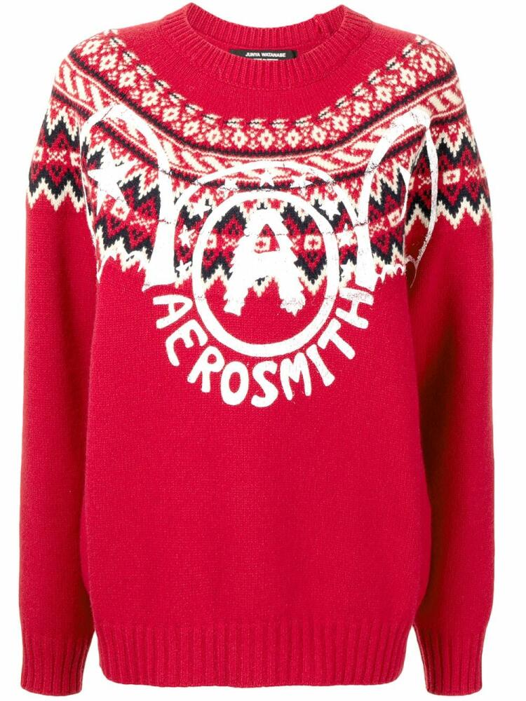 Junya Watanabe Aerosmith intarsia wool jumper - Red Cover