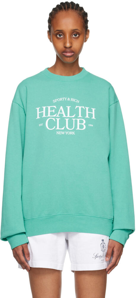 Sporty & Rich Blue 'Health Club' Sweatshirt Cover