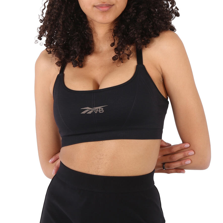 Reebok X Victoria Beckham Black Logo Seamless Sports Bra Cover