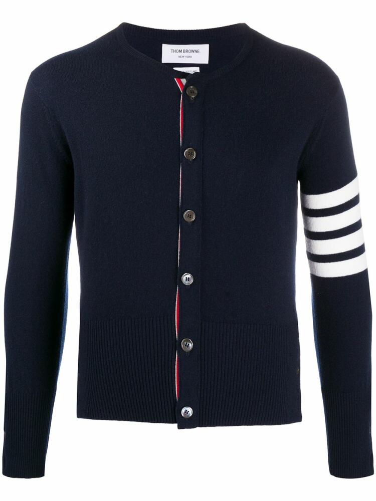 Thom Browne 4-Bar crew neck cardigan - Blue Cover