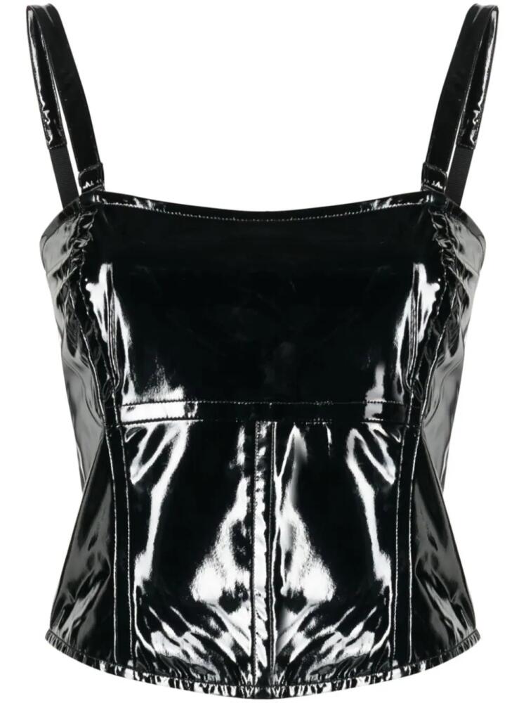 Patrizia Pepe laminated corset tank top - Black Cover