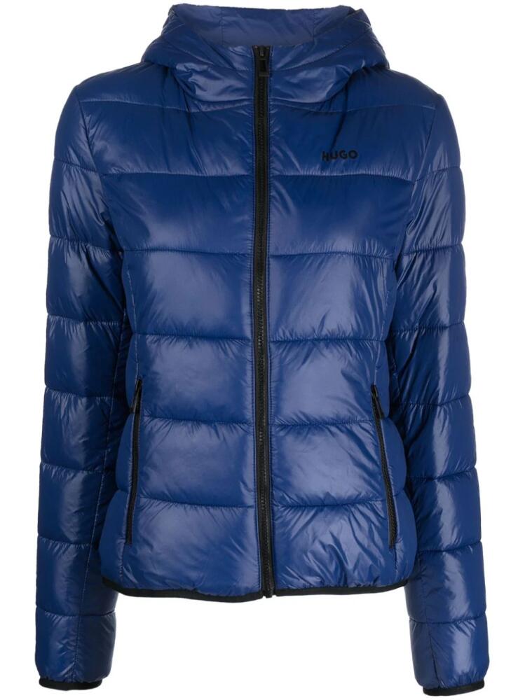 HUGO zip-up padded puffer jacket - Blue Cover