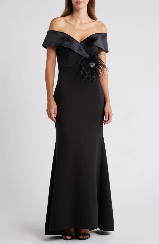 Eliza J Off the Shoulder Mermaid Gown in Black Cover