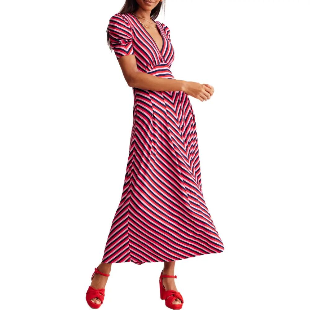 Boden Kristen Stripe A-Line Dress in Rouge, Lilac Stripe Cover