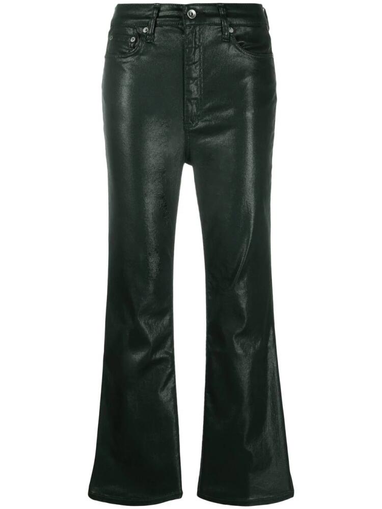 rag & bone faux leather flared trousers - Green Cover