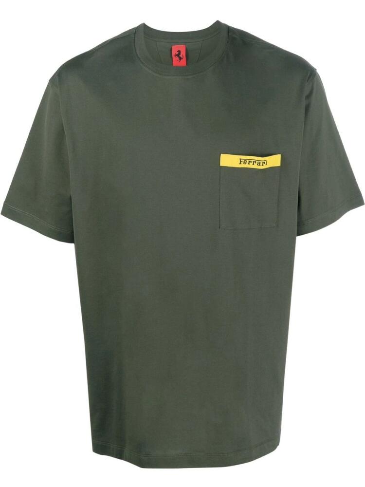 Ferrari chest logo-print detail T-shirt - Green Cover