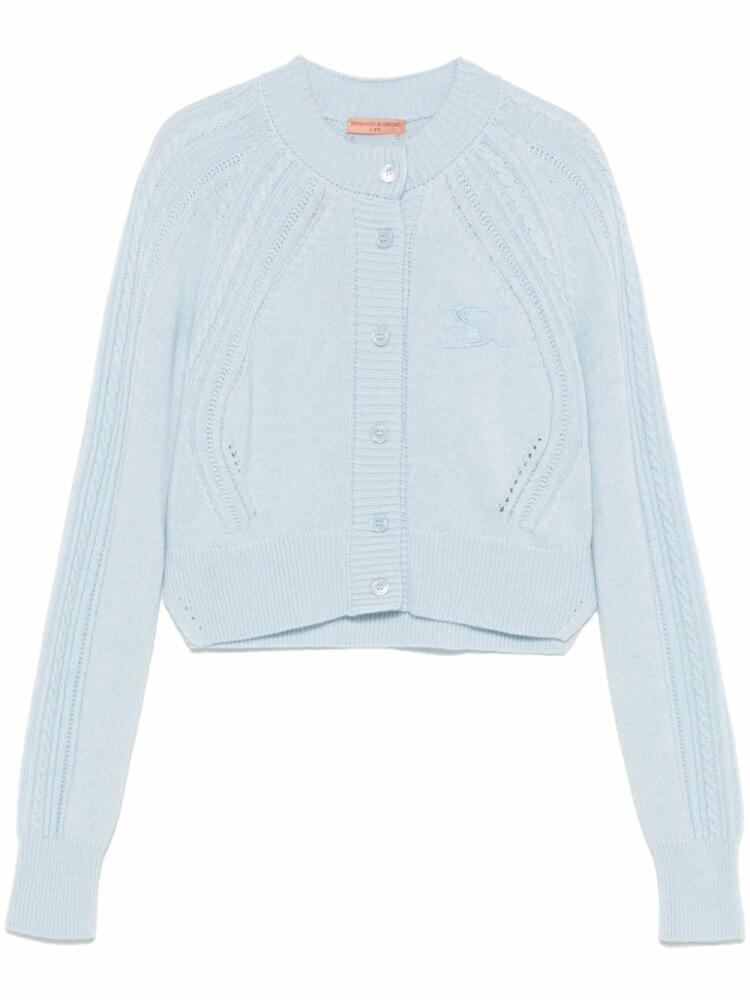 Ermanno Scervino logo-embroidered cardigan - Blue Cover