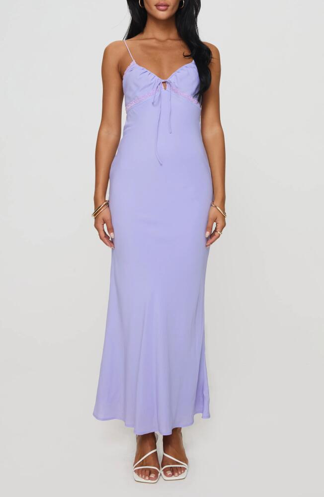 Princess Polly Emily Lace Trim Maxi Dress in Purple Cover