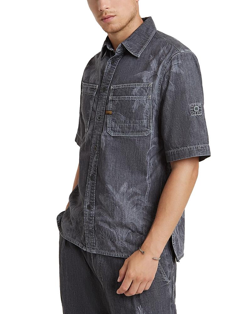 G-star Raw Denim Palm Tree Print Regular Fit Button Down Shirt Cover