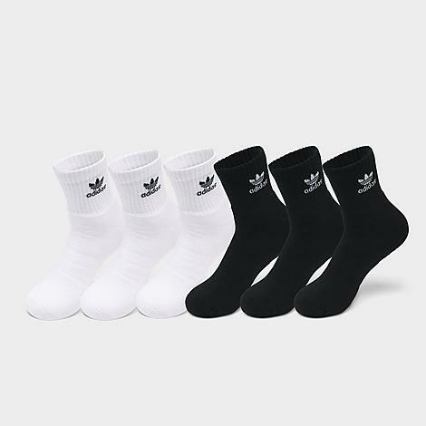 Adidas Originals Trefoil Quarter Socks (6 Pack) in Black/White/Black Cover