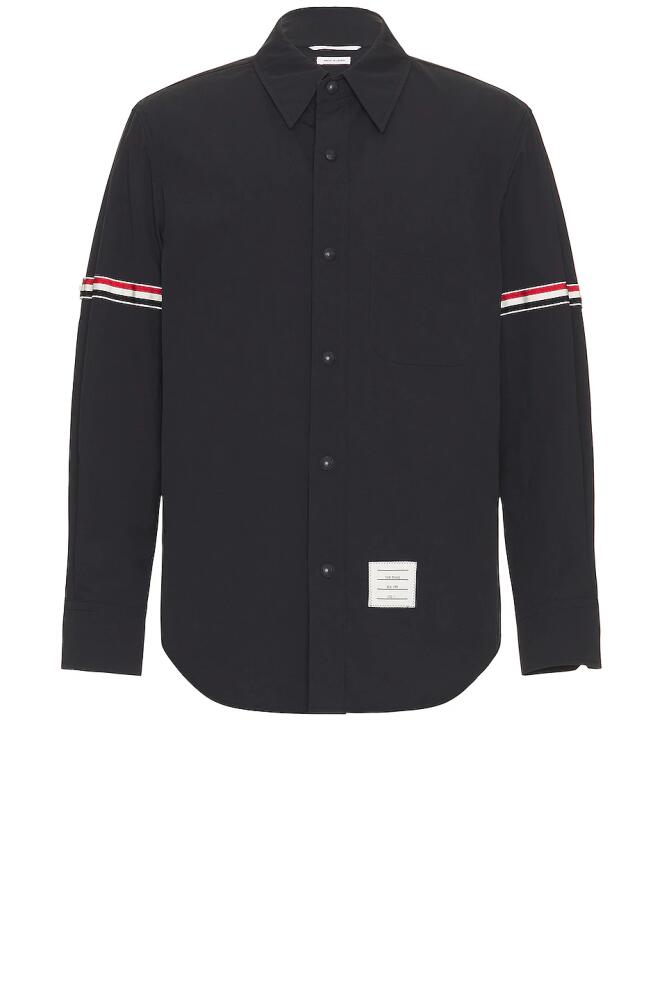 Thom Browne Snap Front Shirt Jacket in Navy Cover