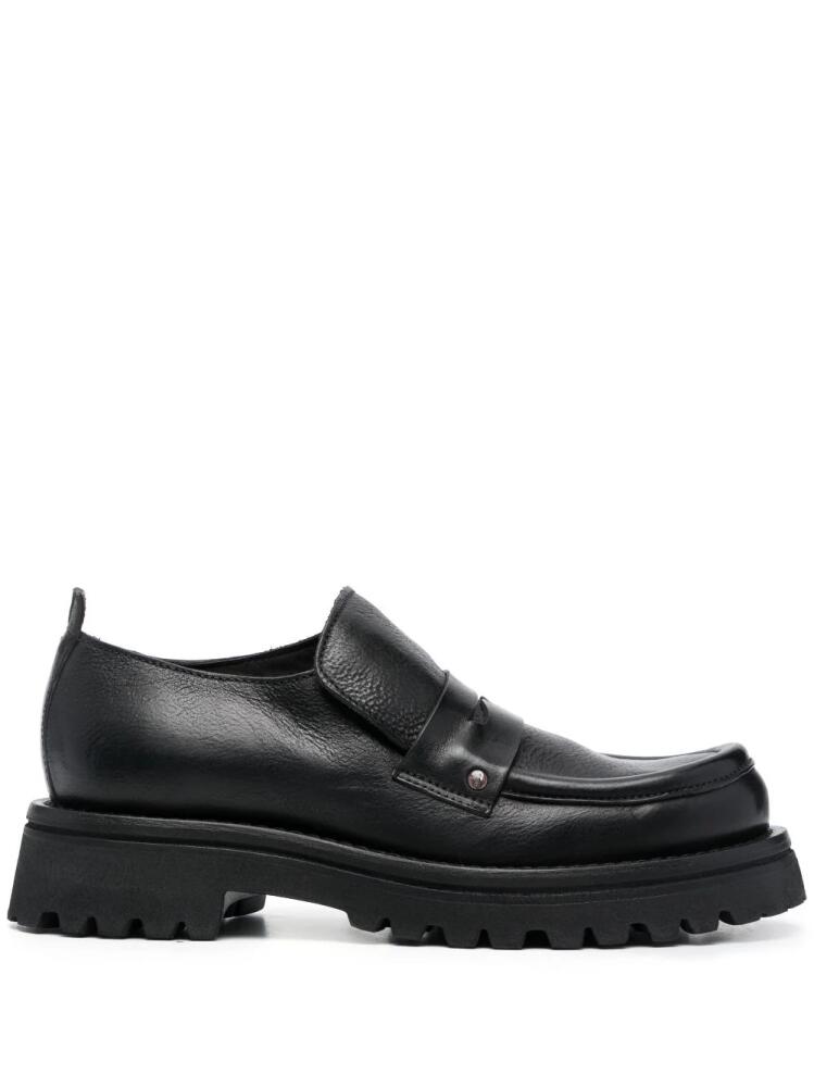 Moma Mocassino penny-slot leather loafers - Black Cover