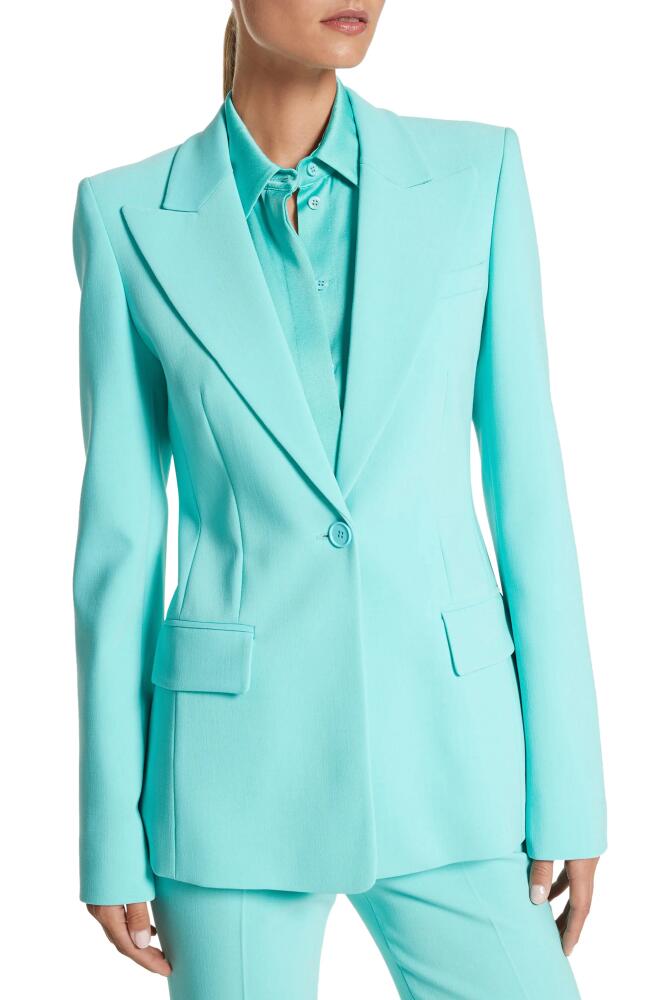 Michael Kors Collection Georgina One-Button Virgin Wool Blend Blazer in Seafoam Cover