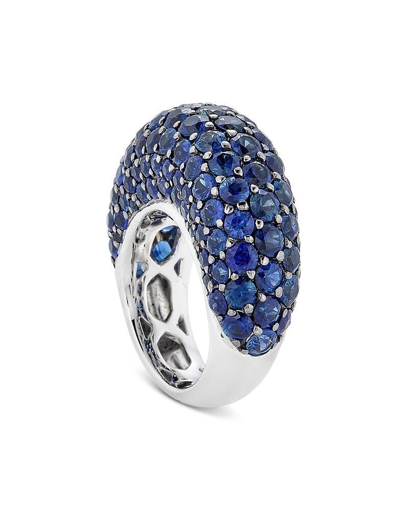 Piranesi 18K White Gold Dome Blue Sapphire Pave Large Statement Ring Cover