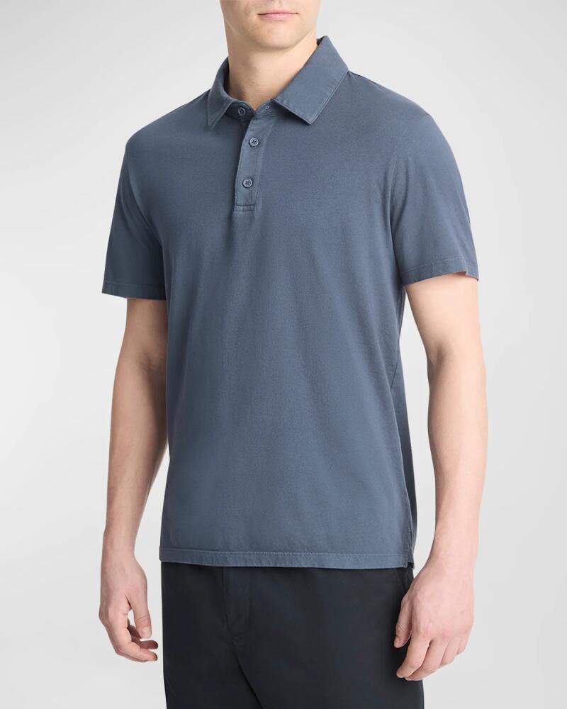 Vince Men's Garment-Dyed Polo Shirt Cover