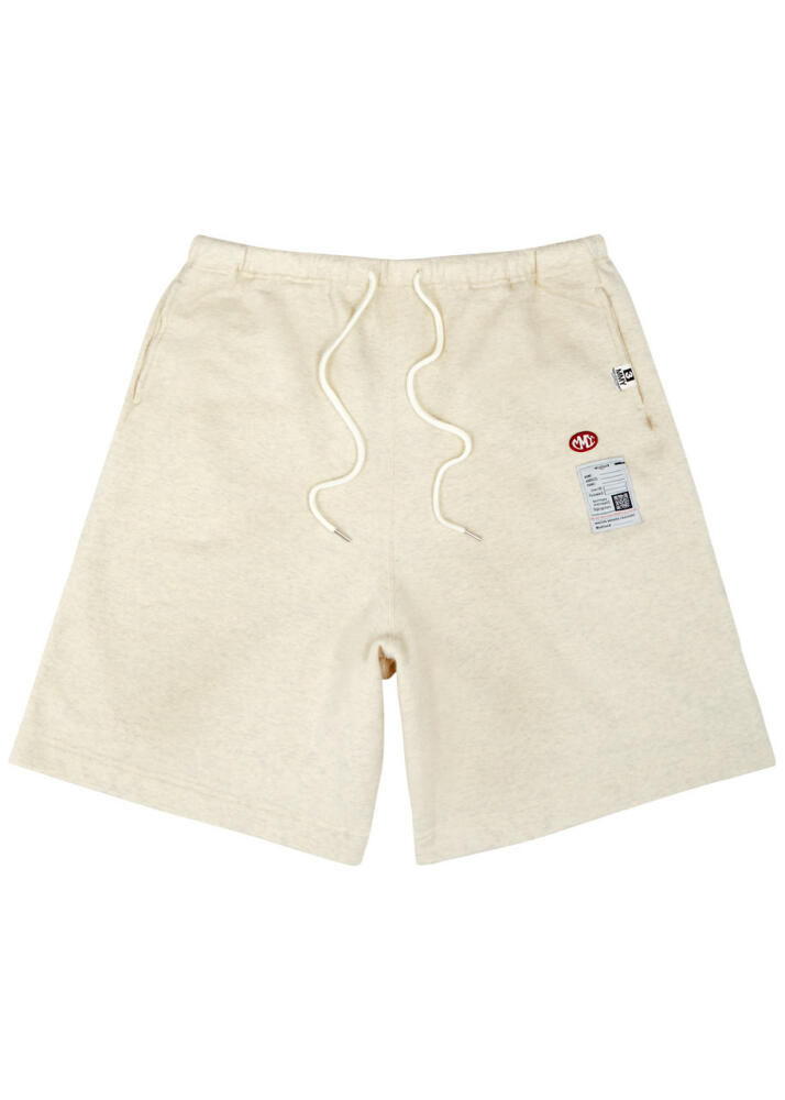 Maison mihara yasuhiro Logo Distressed Cotton Shorts - Off White Cover