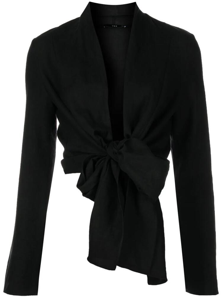 VOZ V-neck wrap blouse - Black Cover