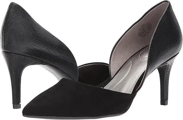 Bandolino Grenow D'Orsay Pump (Black Reptile Synthetic/Faux Suede) Women's Shoes Cover