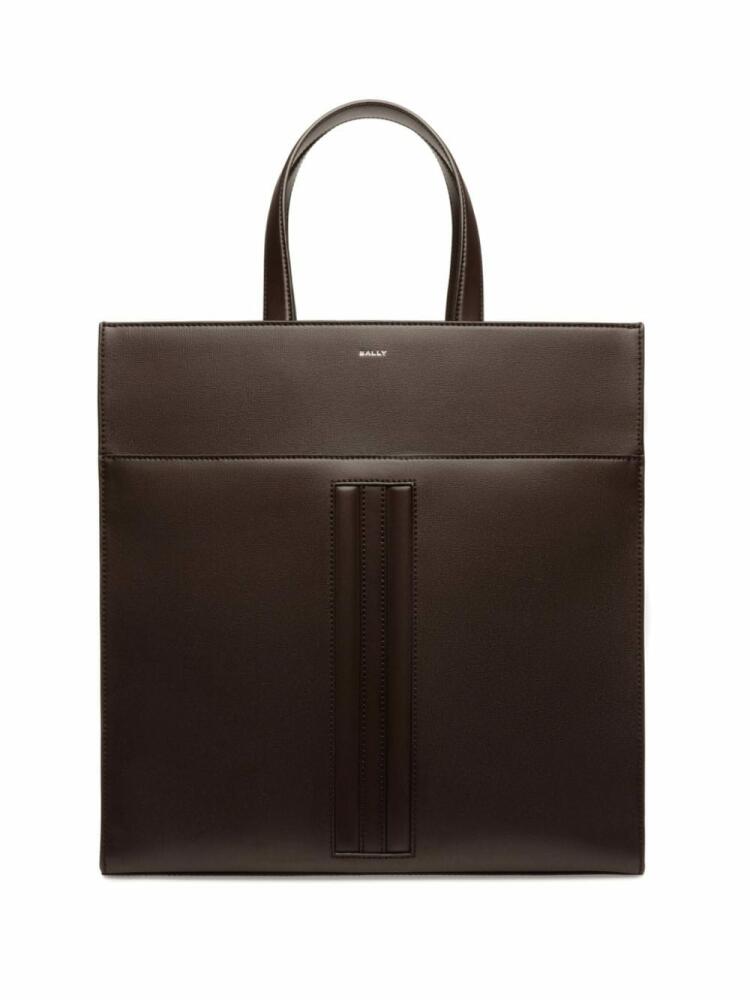 Bally logo-print leather tote bag - Brown Cover