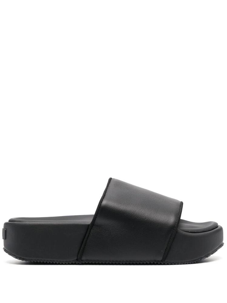 Y-3 plain leather slides - Black Cover