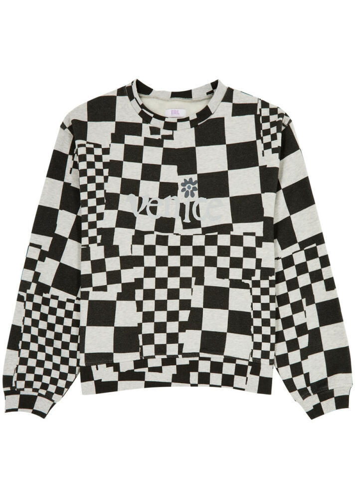 Erl Venice Checked Cotton Sweatshirt - Black Cover