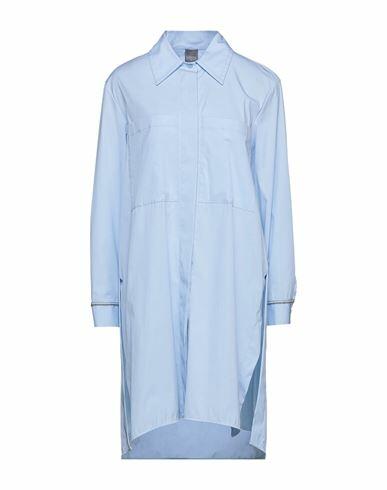 Lorena Antoniazzi Woman Shirt Sky blue Cotton, Polyamide, Elastane, Nylon, Metal Cover