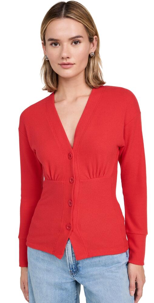 LNA Noel Waffle Cardigan High Risk Red Cover