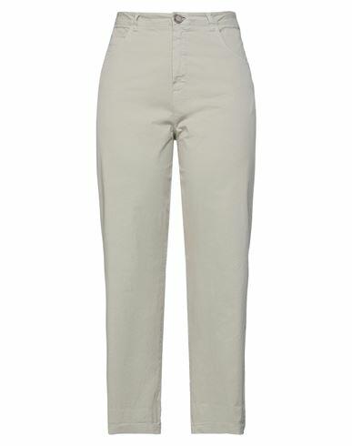 Manila Grace Woman Pants Light grey Cotton, Elastane Cover