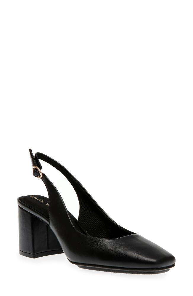 Anne Klein Lizette Slingback Pump in Black Smooth Cover