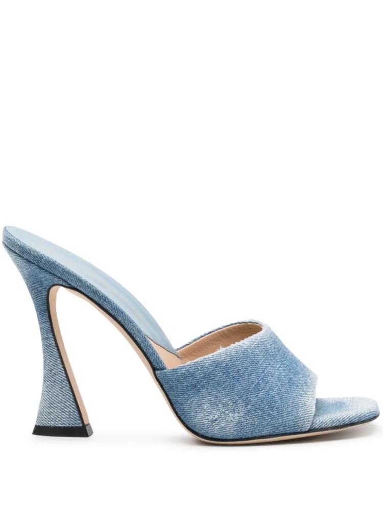 Ermanno Scervino 110mm square-toe denim mules - Blue Cover