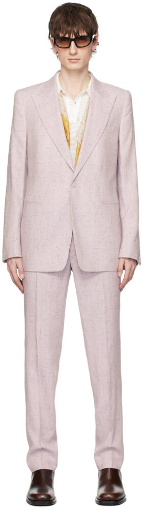 Dries Van Noten Purple Peaked Lapel Suit Cover