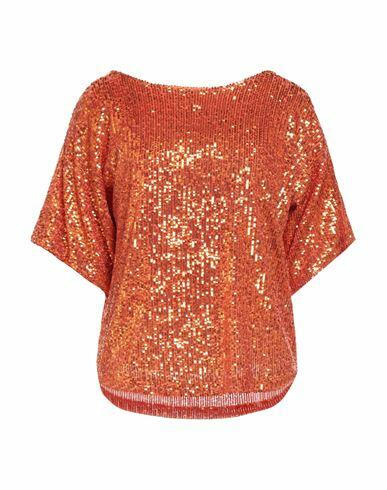 Brand Unique Woman Top Orange Polyester, Elastane Cover