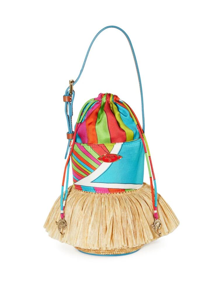 PUCCI Puccinella straw bucket bag - Neutrals Cover