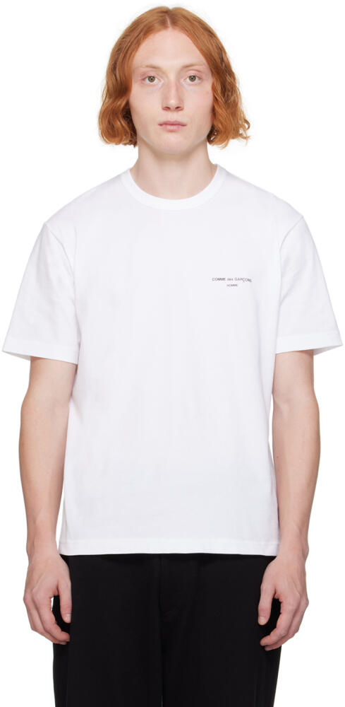 Comme des Garçons Homme White Printed Logo T-Shirt Cover