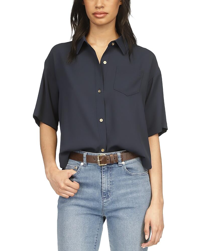 Michael Kors Pleated Back Button Up Shirt Cover