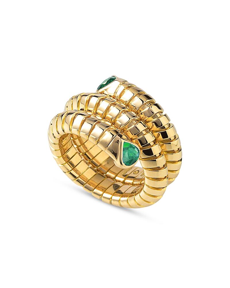 Marina B 18K Yellow Gold Trisola Emerald Coil Ring Cover