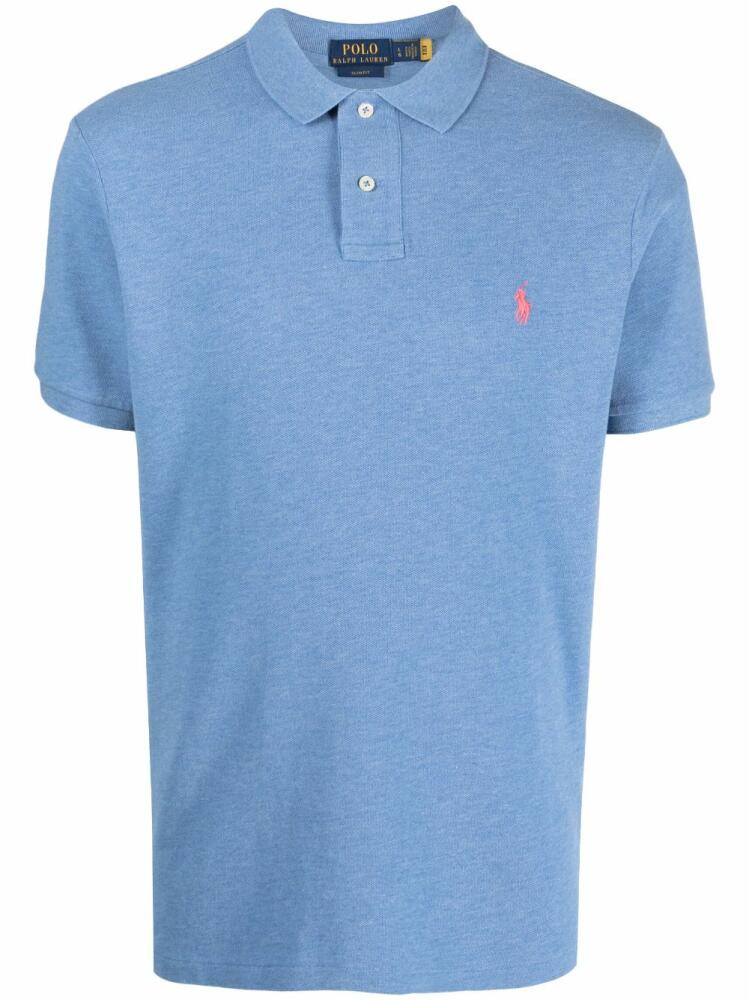 Polo Ralph Lauren embroidered-logo cotton polo shirt - Blue Cover