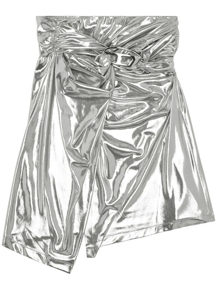 Diesel O-Melt asymmetric draped skirt - Silver Cover