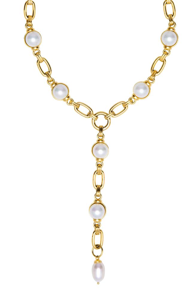 st. Moran Freshwater Pearl Station Y-Necklace in White Cover