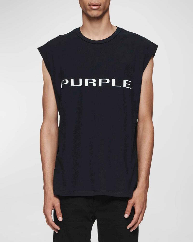 PURPLE Men's Textured Jersey Tank Top Cover