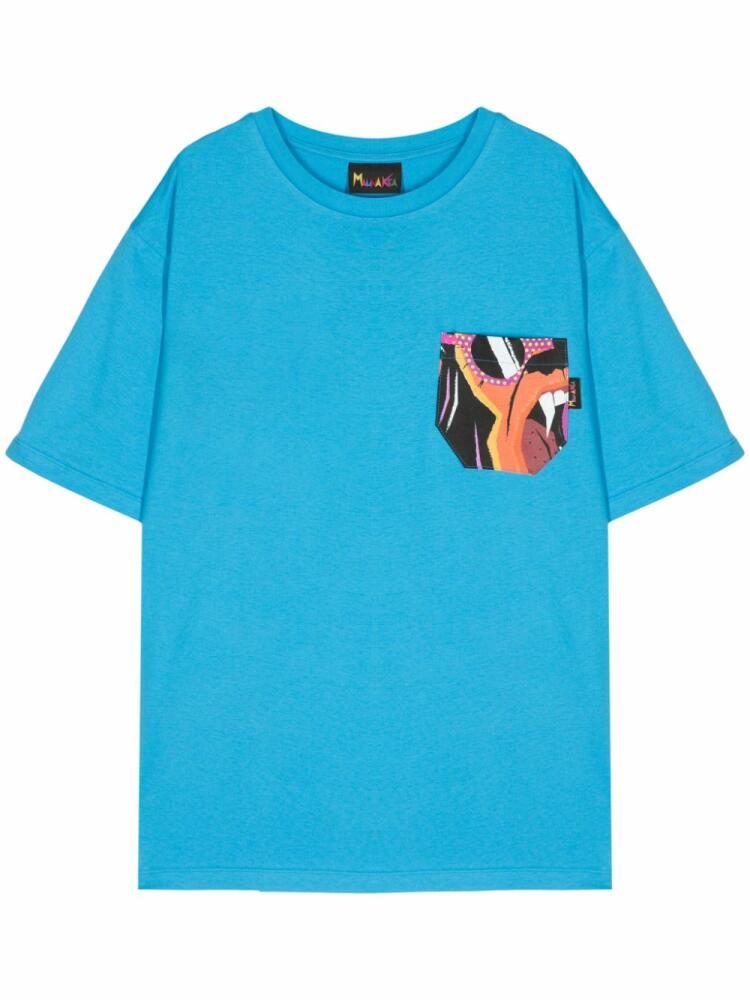 Mauna Kea Screaming Monkey cotton T-shirt - Blue Cover