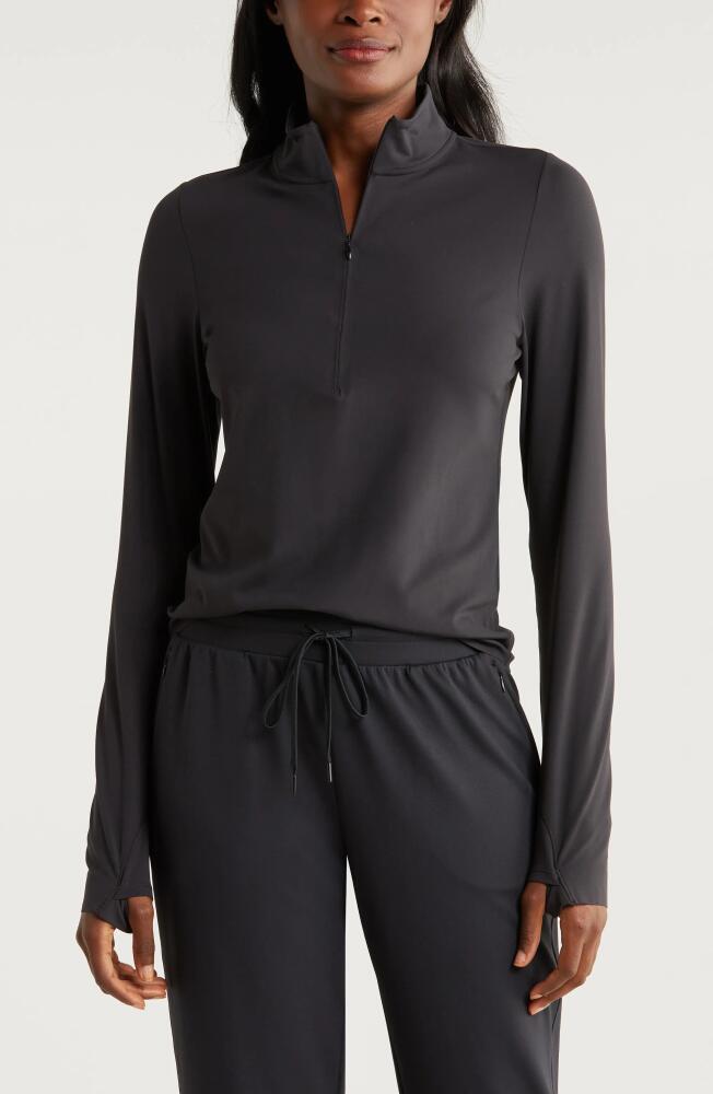 Zella Luxe Lite Half Zip Performance Top in Black Cover