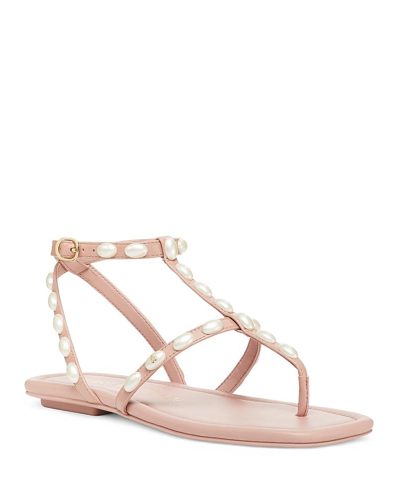 Stuart Weitzman Women's Pearlita Embellished Flat Sandals Cover