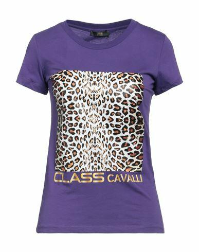 Cavalli Class Woman T-shirt Purple Cotton Cover