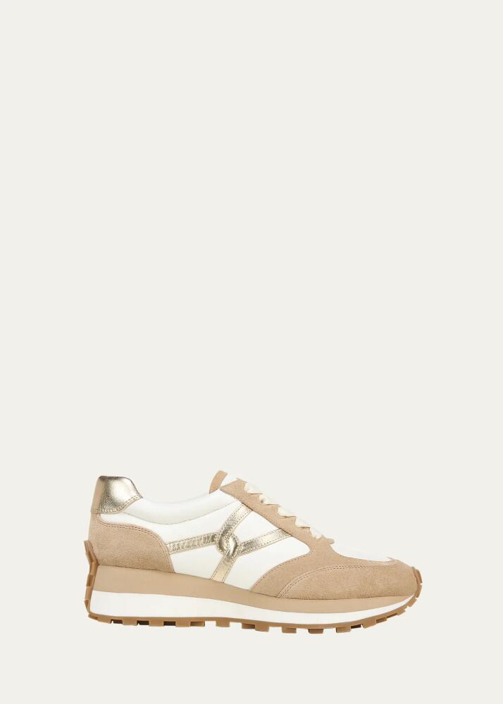 Veronica Beard Valentina Mixed Leather Retro Sneakers Cover